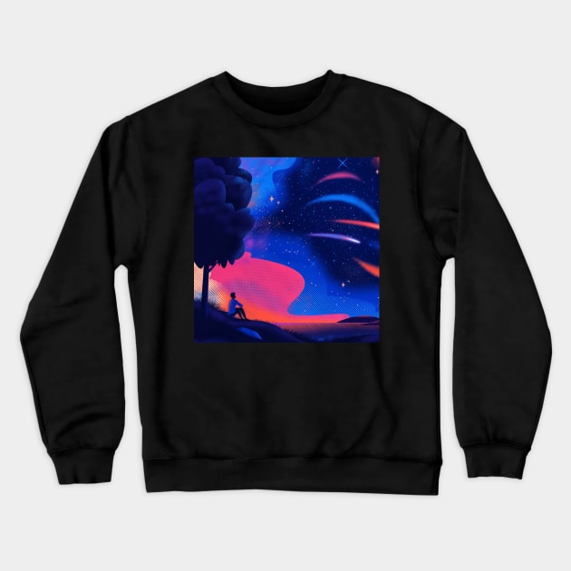 Night Sky Crewneck Sweatshirt by TheSkullArmy